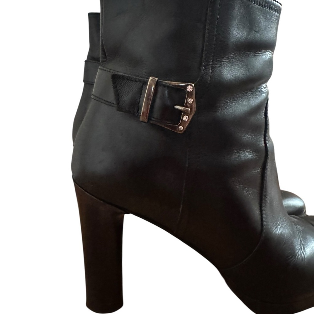 Vintage Y2K Via Spiga Black Leather Ankle Boots - Picture 2 of 6